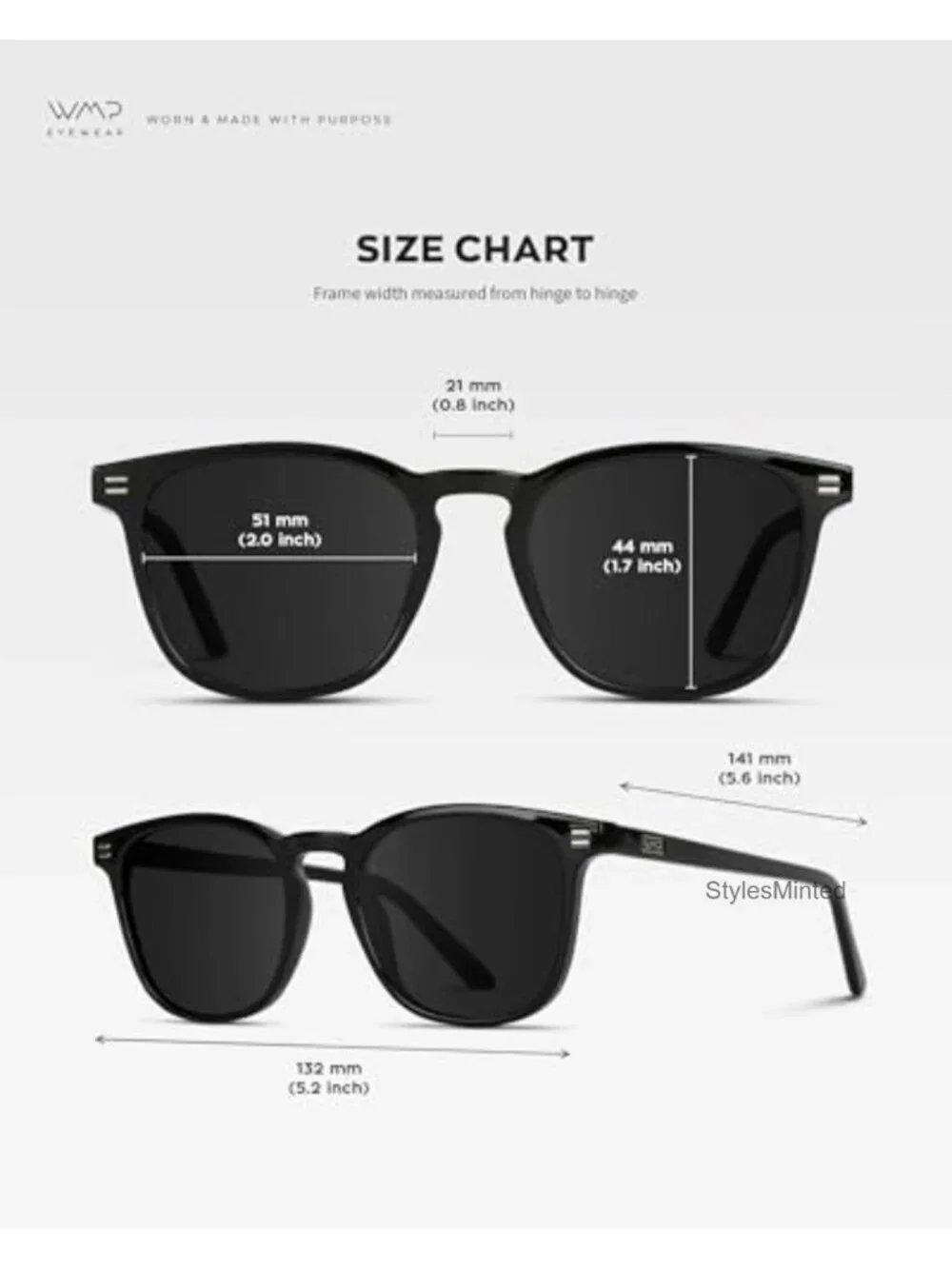Men's Polarized Square Sunglasses with UV Protection and Microfiber Pouch